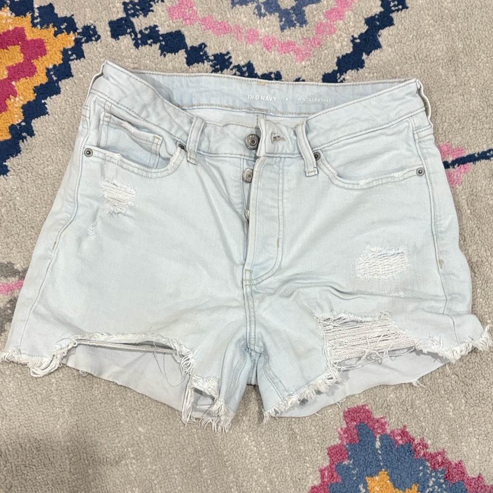 Old Navy Light Wash Distressed Jean Shorts